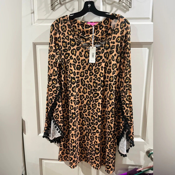 Simply Southern Dresses & Skirts - Simply Southern Leopard Print Bell Sleeve Dress Size Medium